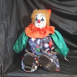 Ty Colorful Clown Plush with Orange and Green